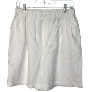 Pantalones Cortos WilliWear Deportivos Blancos Cintura Alta Lino Cintura Elástica Tirar Informales Pequeños - Imagen 1 de 6