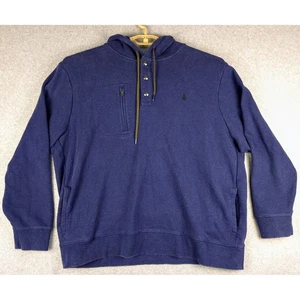 Polo Ralph Lauren Hombres Expedición Terry XXL Sudadera con Capucha 1/4 Botón Pullover Azul - Imagen 1 de 6