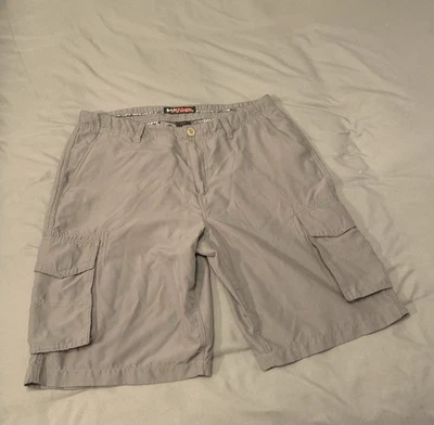 Pantalones Cortos Tony Hawk Para Hombres 36 Gris Patín Carga Frente Plano Años 90 Y2K Bolsillos Utilitarios Foto 1 de 4