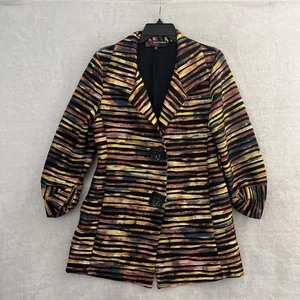 Peck & Peck Damen Jacke Oberteil Mehrfarbig Geometrisch Small Polyester Langarm - Bild 1 von 9