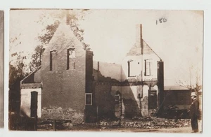 RPPC WWI London Policeman & Bomb Damaged Building England UK B&W  Photo Postcard - Picture 1 of 2