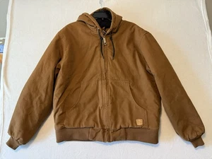 Edle Outfitters Jacke Herren groß braun Kapuze Canvas gesteppt Chore Mantel Arbeit - Bild 1 von 18
