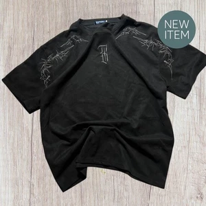 jk.ptwso Graphic T-Shirt Men’s XXL Black Gothic Thorn Embroidered Streetwear Tee - Picture 1 of 3