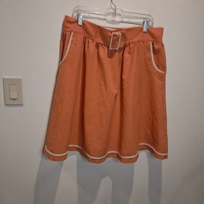Modcloth Size 1x Orange Aline Skirt W/pockets - Image 1 of 4