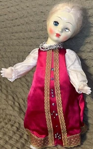 Bambola vintage Madame Lutka kolekcionarska ruska 17" snodata CREEPY HAUNTED SPAVENTOSA - Foto 1 di 19