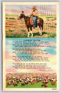 Cowboys Prayer, Badger Clark Vintage Postcard - Picture 1 of 2