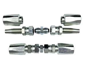 2 Hydraulic Hose Repair Kits - 1/2 ID 2-Wire Hose Reusable Field Repair Fitting - Picture 1 of 4
