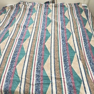 vintage springs flat sheet queen green blue aztec usa blend southwestern y2k 90s - Picture 1 of 8