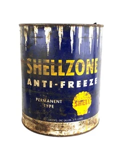 Vintage 1 GAL Shellzone Frostschutz Blechdose Tankstelle Auto Werbung - Bild 1 von 6