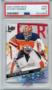 2020-21 Upper Deck Young Guns #496 Stuart Skinner PSA 9 Edmonton Oilers - Picture 1 of 2