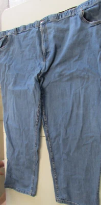 Men's 62 x 32 Stretch Comfort Waistband Blue Jeans denim Pants By Harbor Bay - Image 1 of 4