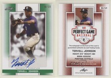 2019 Leaf Perfect Game National Showcase Green /10 Tervell Johnson #BA-TJ1 Auto