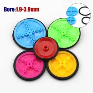 DIY Wheel with Rubber Tire Pulley Adjustable Removable Hole for Model 1.9-3.9mm - Picture 1 of 5