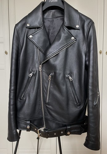 Giacca in pelle Acne Studios giacca biker taglia: M 48 nera pelle di agnello B700008