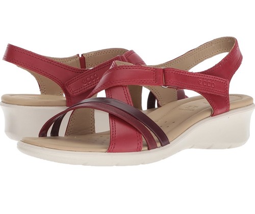 Sandali Ecco donna Felicia EU 42 casual zeppa bassa cinturino multi tonalità di rosso
