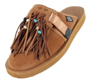 ALANUI X SUICOKE Mocasines planos de gamuza marrón con cuentas de gamuza marrón ruso 12 - Imagen 1 de 14