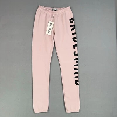 Pantalones de chándal Wildfox para mujer extra pequeños rosa pastel dama de honor regalo de boda Foto 1 de 4