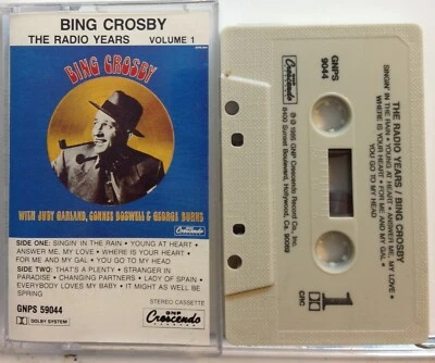 Bing Crosby : The Radio Years, Volume 1 (Cassette Tape 1990, GNP/Crescendo) *VG* - Image 1 of 2