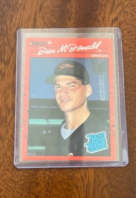 Rare🔥1990 Donruss Ben McDonald ROOKIE Card #32 multiple ERROR Dot on front & bk - Image 1 of 4