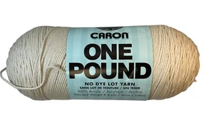Caron One Pound Yarn Off White 100% Acrylic Worsted Weight 4 Ply No Dye Lot - Picture 1 of 3