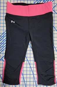 Under Armour Pink & Black Breast Cancer Awareness Girls Leggings Size Medium  - Picture 1 of 9