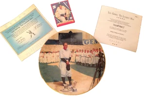 Lou Gehrig Luckiest Man 22 Kt Gold Rim Plate Bradford Exchange Baseball Legends - Picture 1 of 4