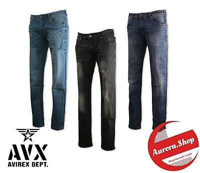 Jeans AVIREX Denim 3 Colori UOMO Cotone Elasticizzato SLIM FIT 5 Tasche 12,5 Oz • 32.51€