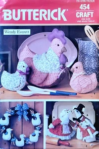 Butterick 454 Craft Pattern  Country Decoration Chicken Mouse Chick UNCUT  - Picture 1 of 2