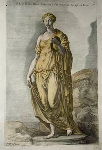 1676 J.J. Sandrart, Collin, Mythology, Goddess Flora - Picture 1 of 3