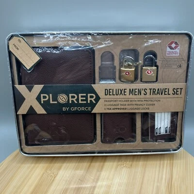 Xplorer By Gforce Deluxe Mens Travel Set Passport Holder Luggage Tags And Locks - Image 1 of 2