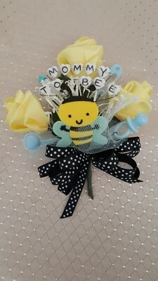 Baby shower abejorro mamá ramillete rosa o azul niño o niña Foto 1 de 2