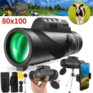 1000 Yard Day 80x100 Zoom HD Monocular Scope Monocular Telescope BK-4 Binoculars - Picture 1 of 12