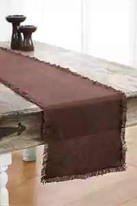 Arpillera Chocolate Marrón 13x48 Corredor Tonos Tierra Primitivo Rústico Boda País - Imagen 1 de 2