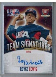 2014 PANINI USA BASEBALL TEAM SET ROYCE LEWIS RC AUTO 66/299 15U AUTOGRAPH RARE