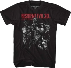 Resident Evil 20th Anniversary Men's T Shirt Zombie Monsters Gamer Capcom Black - Picture 1 of 3