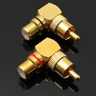 Professional Grade RCA Male to RCA Female Right Angle Adapters Set of 2