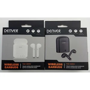 Denver TWE-36MK2/MK3  Earbuds kabellos In-Ear Kopfhörer mit Ladebox weiß schwarz - Bild 1 von 3