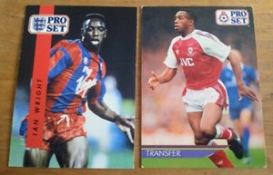 Ian Wright Pro Set 1990/91 Rookie Card & Pro Set 1991/92 Card - Crystal Palace