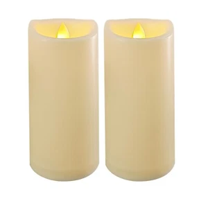 2 Outdoor Flameless Battery Operated Candles with Timer 3x7'' Waterproof Lights - Picture 1 of 4