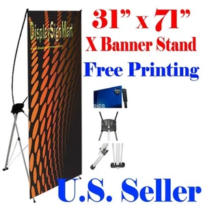 Soporte para banner X 31"" x71"" impresión gráfica gratuita exhibición de feria bolso gratuito emergente M - Imagen 1 de 3