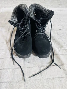 Rogue Helium Black Ankle Boots Women’s Size 10 – Lace Up Knit Trim - Picture 1 of 7
