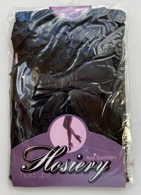 Ann Summers Lace Bow Top Suspender Stockings, Large/X Large, Black. No Silicone  - Image 1 of 4