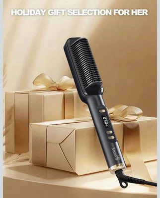 Hair Straightener Ionic Brush Comb Hot PTC Ceramic Fast Heat Up Anti Scald 230C - Image 1 of 4