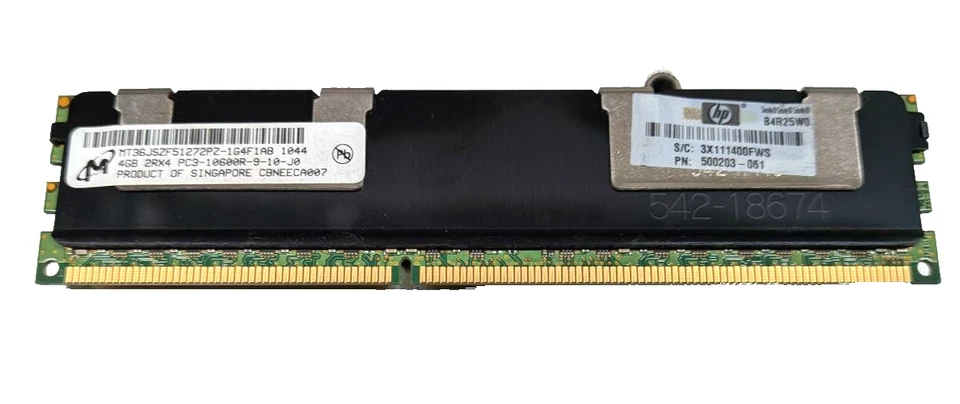 HP 500203-601 - PC3-10600R DDR3 1333MHz ECC Registered Server RAM Memory  - Immagine 1 di 1