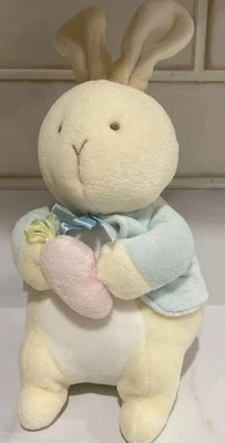 Eden Peter 兔子 兔子 毛绒 填充 胡萝卜 棕色 兔子 婴儿玩具 10 英寸 二手状况完好 — 第 1/4 张图片