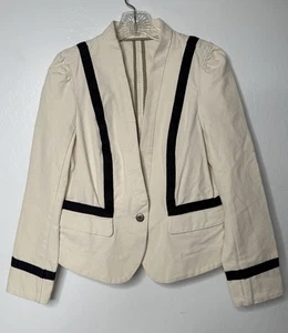 Blazer Loft Mujer Talla 10P Esmoquin Rayas Beige Vestido de Negocios Abrigo Chaqueta Nuevo sin Etiquetas - Imagen 1 de 12