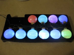 Vintage 10 Lichter LED Farbwechsel Glaskugel Ornamente Box große Posten - Bild 1 von 16
