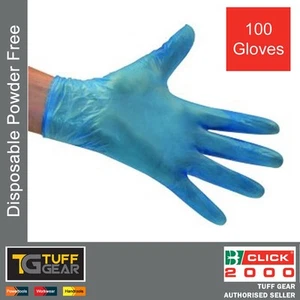 Click 2000 Vinyl Disposable Powder Free Gloves Blue Ambidextrous Synthetic PVC - Picture 1 of 2