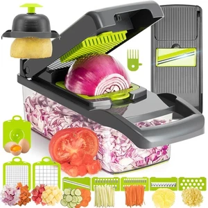 Multi-Function Vegeable Chopper 12 in 1 Pro Mandoline Veggie Slicer Onion Mic... - Bild 1 von 6
