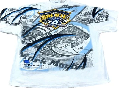 Camisa De Colección Mark Martin Hombres XXL 2XL Estampado Completo Nascar Camiseta Saludo AOP Blanca Foto 1 de 4